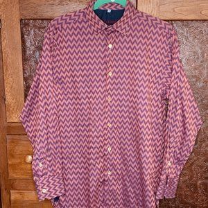 Visconti Black Mens Sz S geometric print Button Down Long Sleeve Flip Cuffs EUC!